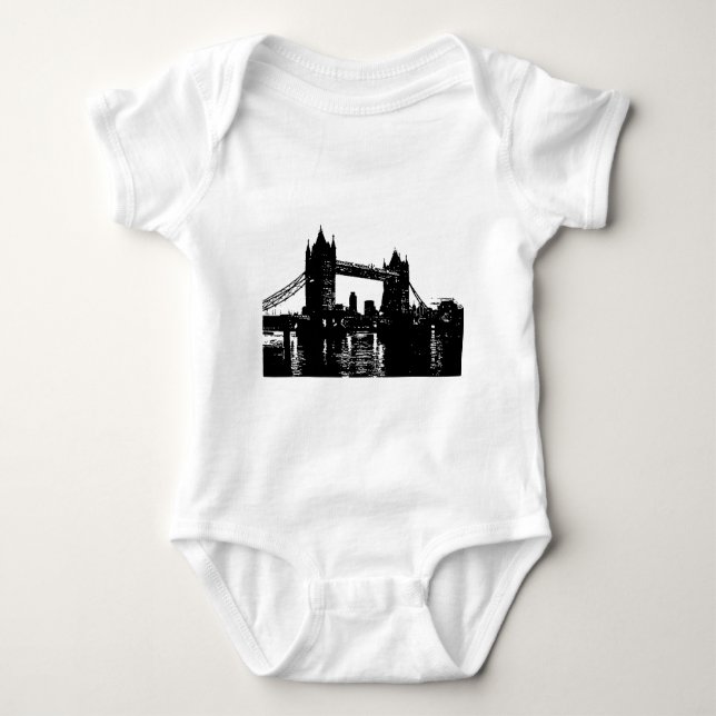 Pop Art London Tower Bridge Baby Bodysuit (Front)