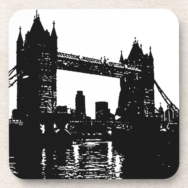 Pop Art London Tower Bridge Beverage Coaster (Front)