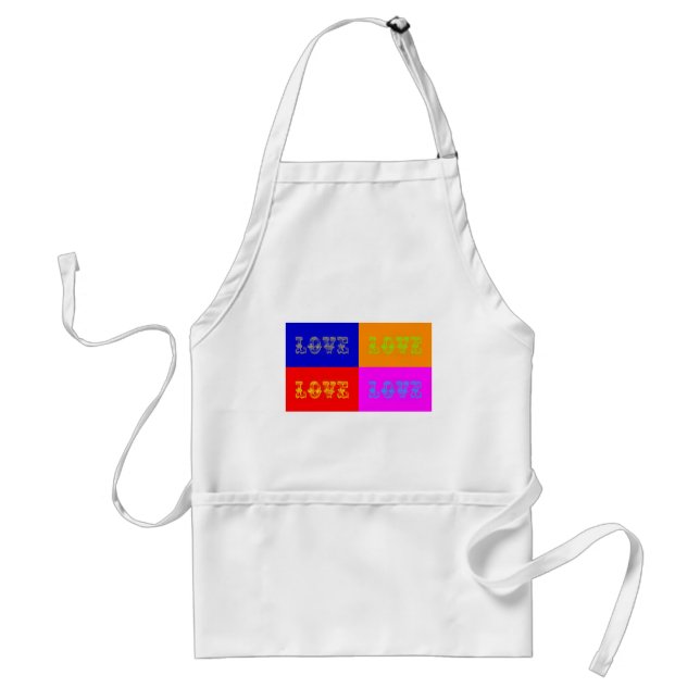 Pop Art Love Adult Apron (Front)