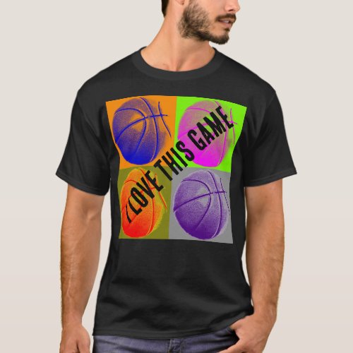 Pop Art Love Basketball Game T_Shirt