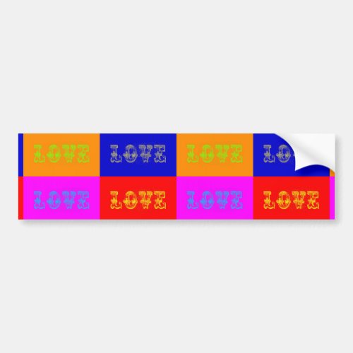 Pop Art Love Bumper Sticker