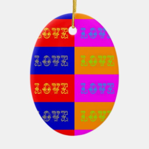 Pop Art Love Ceramic Ornament