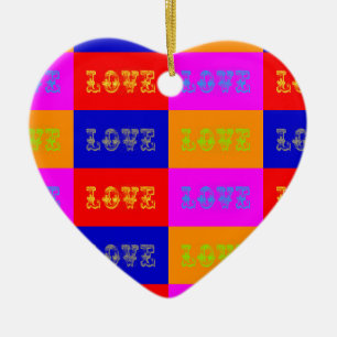 Pop Art Love Ceramic Ornament