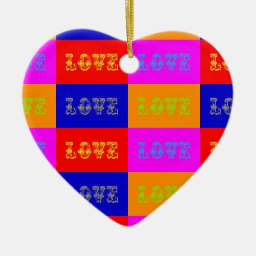 Pop Art Love Ceramic Ornament