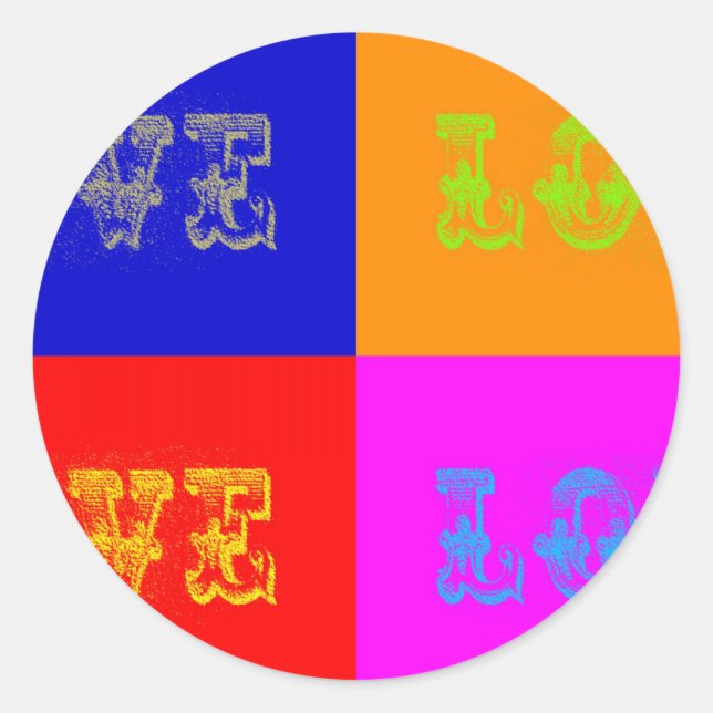 Pop Art Love Classic Round Sticker (Front)