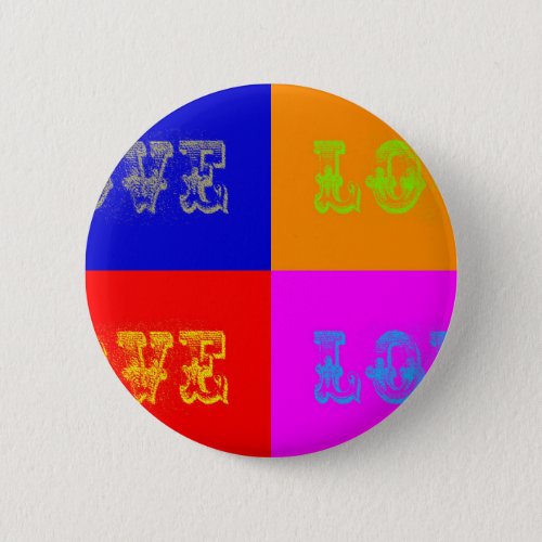 Pop Art Love Pinback Button