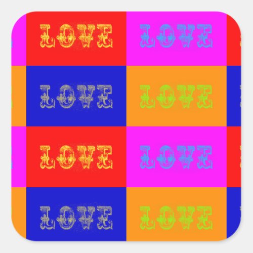 Pop Art Love Square Sticker