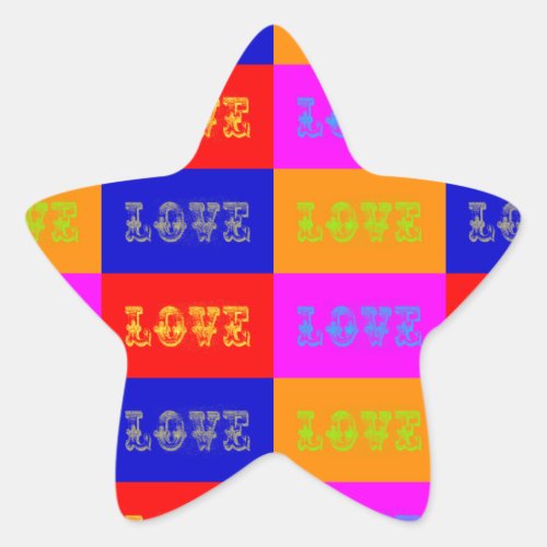 Pop Art Love Star Sticker