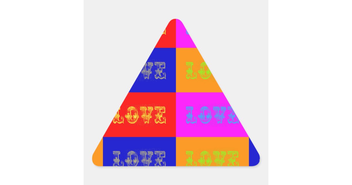 Pop Art Love Triangle Sticker | Zazzle