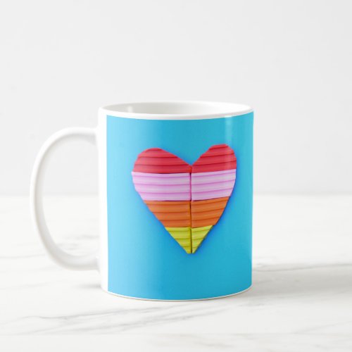 Pop Art Love Twin Rainbow Hearts Coffee Mug