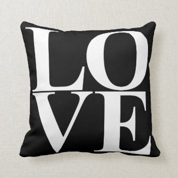 Pop Art Love Typography Throw Pillow by Ladiebug at Zazzle