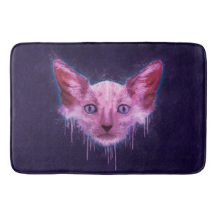 Pop Art Lykoi Cat Bath Mat