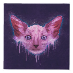 Pop Art Lykoi Werewolf Cat Faux Canvas Print