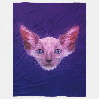 Pop Art Lykoi Werewolf Cat Fleece Blanket