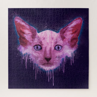 Pop Art Lykoi Werewolf Cat Jigsaw Puzzle