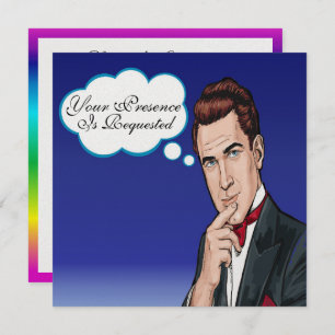Pop Art Man Formal Celebration Invitation