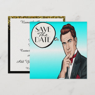 Pop Art Man Formal Celebration Invitation