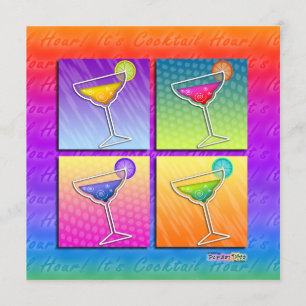 Pop Art MARGARITAS SQ. PARTY INVITATION