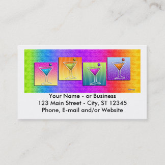 Pop Art MARTINIS BUSINESS CARDS (horizontal)