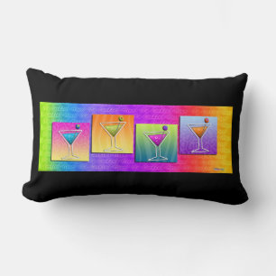 Pop Art MARTINIS Reversible LUMBAR PILLOW