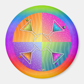 Pop Art MARTINIS ROUND MAGNET