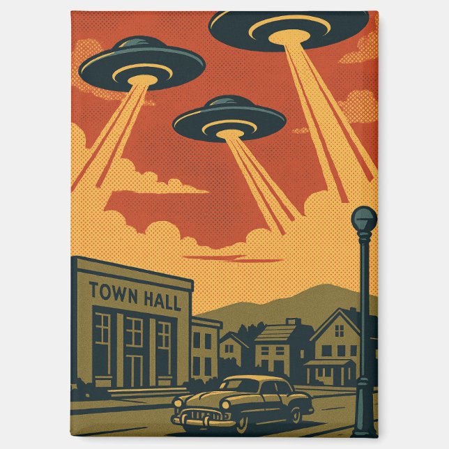 Pop Art MCM Alien Invasion Magnet (Front)
