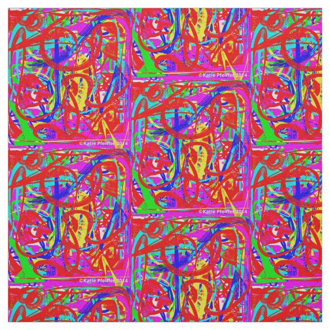 Pop Art Mod Abstract Design Fabric (Swatch)