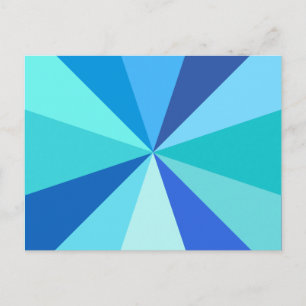Pop Art Modern 60s Funky Geometric Rays in Blue Postcard