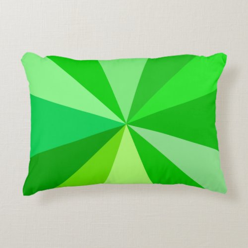 Pop Art Modern 60s Funky Geometric Rays in Green Accent Pillow