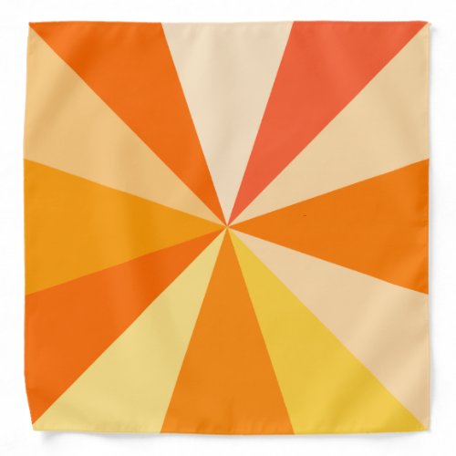 Pop Art Modern 60s Funky Geometric Rays in Orange Bandana