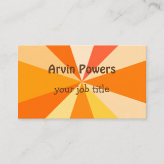 Pop Art Modern 60s Funky Geometric Rays in Orange Business Card