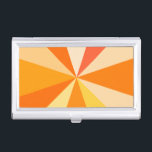 Pop Art Modern 60s Funky Geometric Rays in Orange Case For Business Cards<br><div class="desc">This hip,  retro 60s-inspired pop art design has psychedelic orange rays / sunbursts shooting out in a geometric pattern. This funky,  minimalist,  ultra-mod design has twelve bright rays in varying shades of orange. It's groovy,  baby.</div>