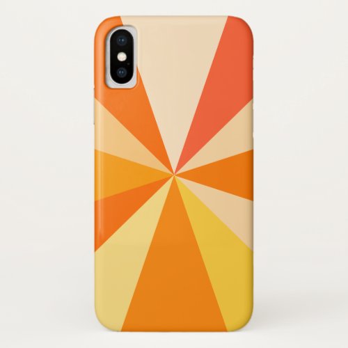 Pop Art Modern 60s Funky Geometric Rays in Orange iPhone X Case