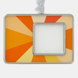 Pop Art Modern 60s Funky Geometric Rays in Orange Christmas Ornament