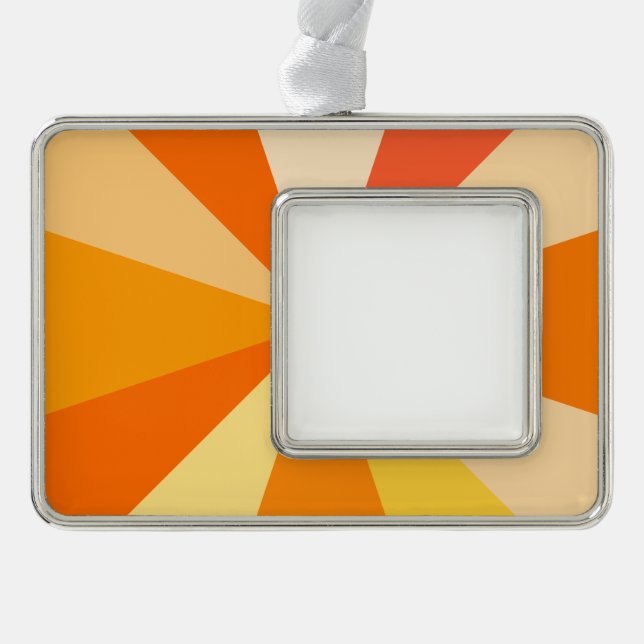 Pop Art Modern 60s Funky Geometric Rays in Orange Christmas Ornament (Front)