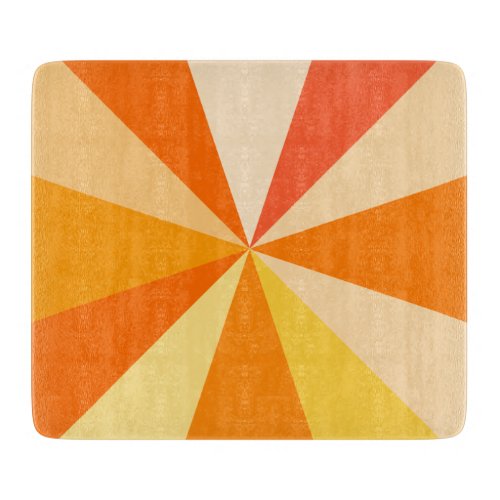 Pop Art Modern 60s Funky Geometric Rays in Orange Cutting Board