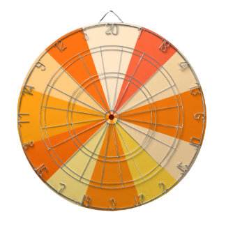 Pop Art Modern 60s Funky Geometric Rays in Orange Dart Board