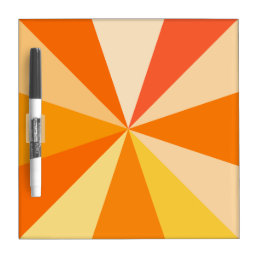 Pop Art Modern 60s Funky Geometric Rays in Orange Dry Erase Board
