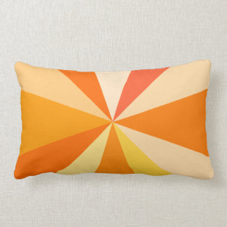 Pop Art Modern 60s Funky Geometric Rays in Orange Lumbar Pillow