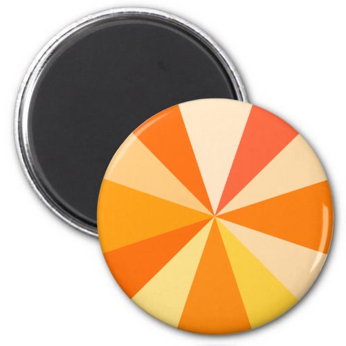 Pop Art Modern 60s Funky Geometric Rays in Orange Magnet