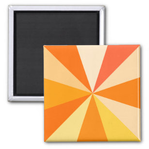 Pop Art Modern 60s Funky Geometric Rays in Orange Magnet