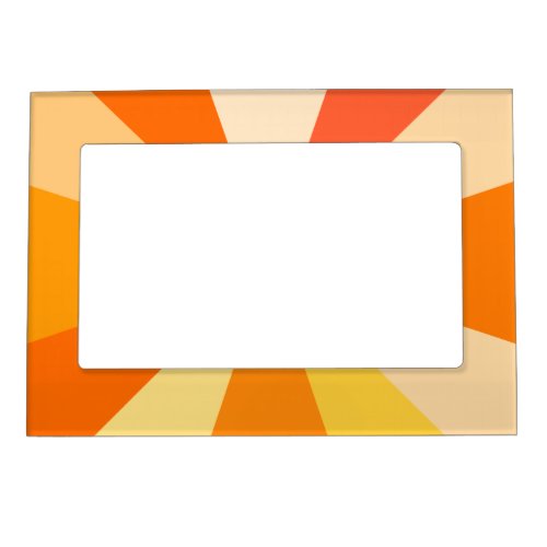 Pop Art Modern 60s Funky Geometric Rays in Orange Magnetic Photo Frame