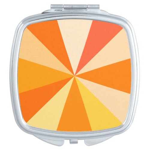 Pop Art Modern 60s Funky Geometric Rays in Orange Mirror For Makeup