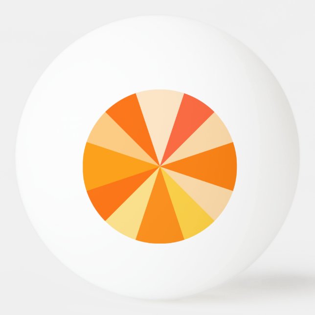 Pop Art Modern 60s Funky Geometric Rays in Orange Ping-Pong Ball (Back)