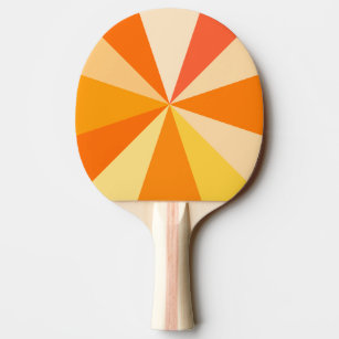 Pop Art Modern 60s Funky Geometric Rays in Orange Ping-Pong Paddle