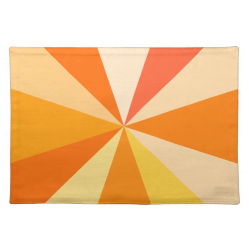 Pop Art Modern 60s Funky Geometric Rays in Orange Placemat