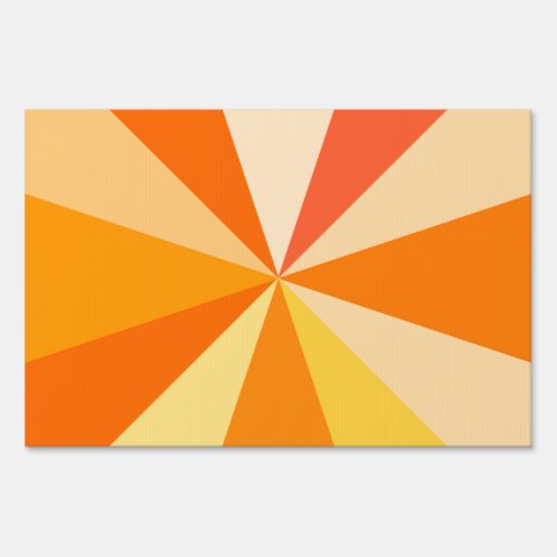 Pop Art Modern 60s Funky Geometric Rays in Orange Sign