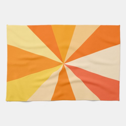 Pop Art Modern 60s Funky Geometric Rays in Orange Towel