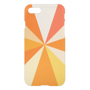 Pop Art Modern 60s Funky Geometric Rays in Orange iPhone SE/8/7 Case