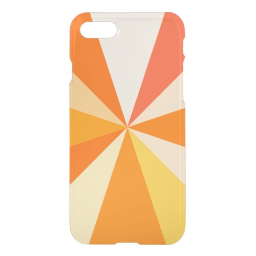 Pop Art Modern 60s Funky Geometric Rays in Orange iPhone SE87 Case